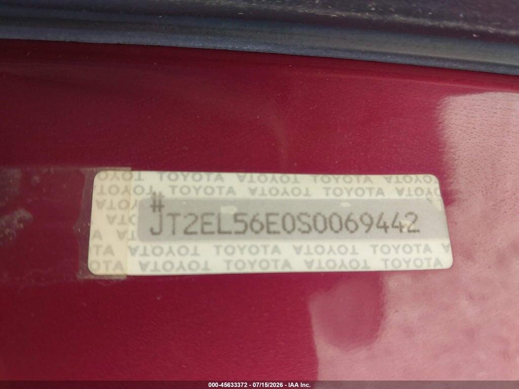 JT2EL56E0S0069442 1995 TOYOTA TERCEL photo no. 9