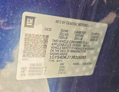 1GYS4DKJ7JR319283 2018 CADILLAC ESCALADE photo no. 12