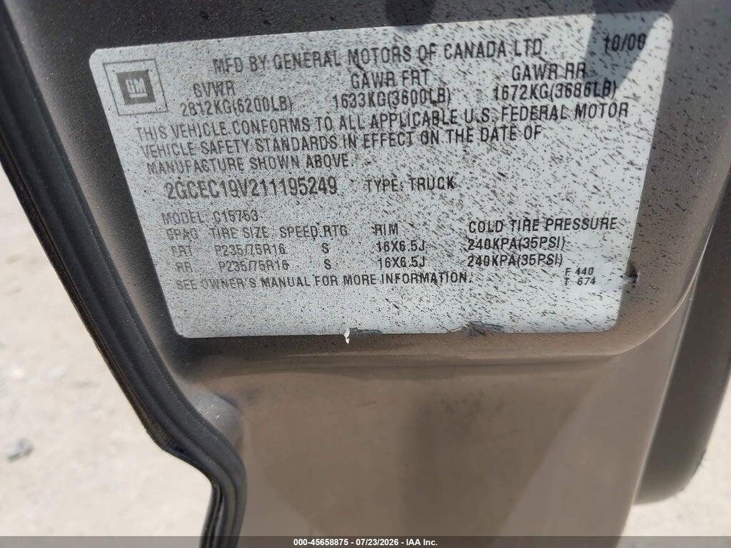 2GCEC19V211195249 2001 CHEVROLET SILVERADO 1500 photo no. 9