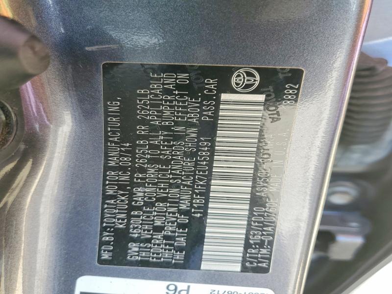 2014 TOYOTA CAMRY LE — Фото 13 из 13