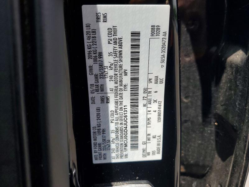 2018 FORD ESCAPE SE — Фото 12 из 12