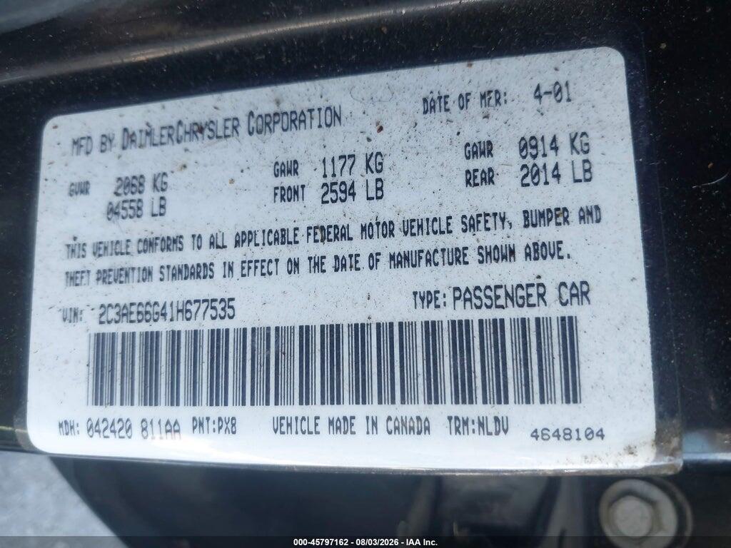 2C3AE66G41H677535 2001 CHRYSLER 300M photo no. 9
