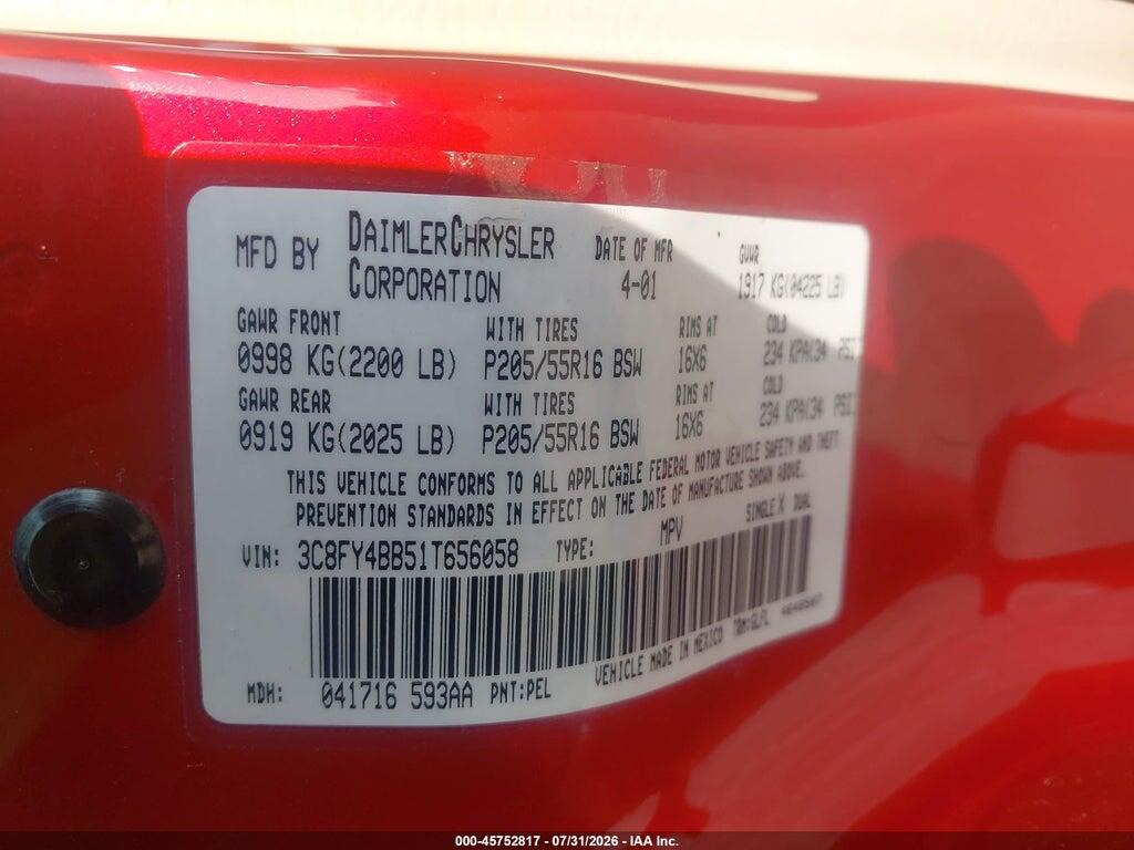 3C8FY4BB51T656058 2001 CHRYSLER PT CRUISER photo no. 9