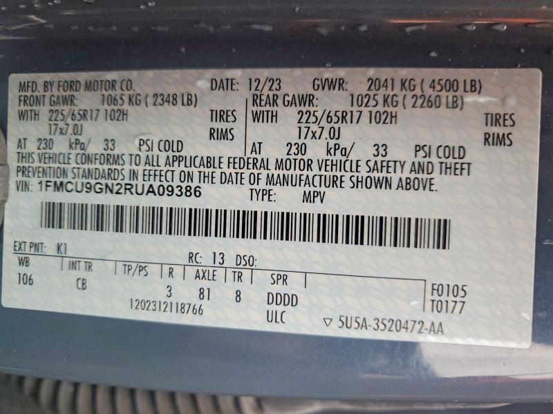 2024 FORD ESCAPE ACTIVE — Фото 13 из 13