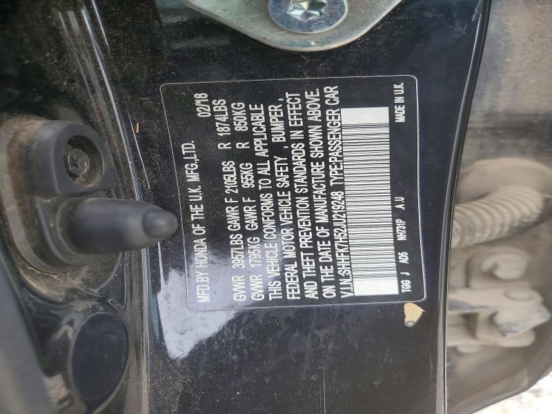 SHHFK7H52JU219248 2018 HONDA CIVIC photo no. 12