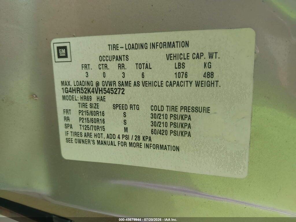 1G4HR52K4VH545272 1997 BUICK LESABRE photo no. 9