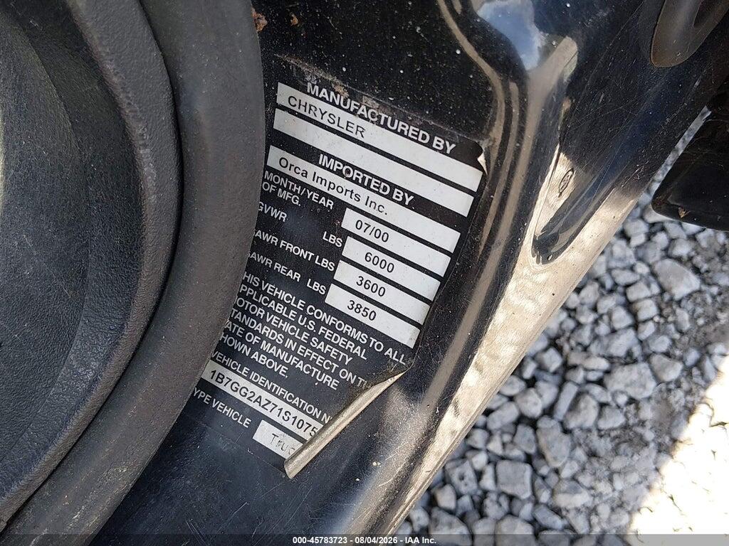 1B7GG2AZ71S107507 2001 DODGE DAKOTA photo no. 9
