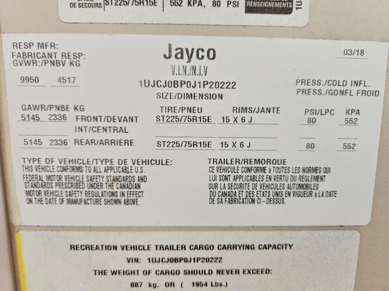 1UJCJ0BP0J1P20222 2018 JAYCO EAGLE photo no. 10