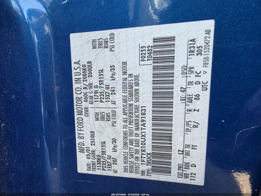 1FTYR10UX1TA91831 2001 FORD RANGER photo no. 7