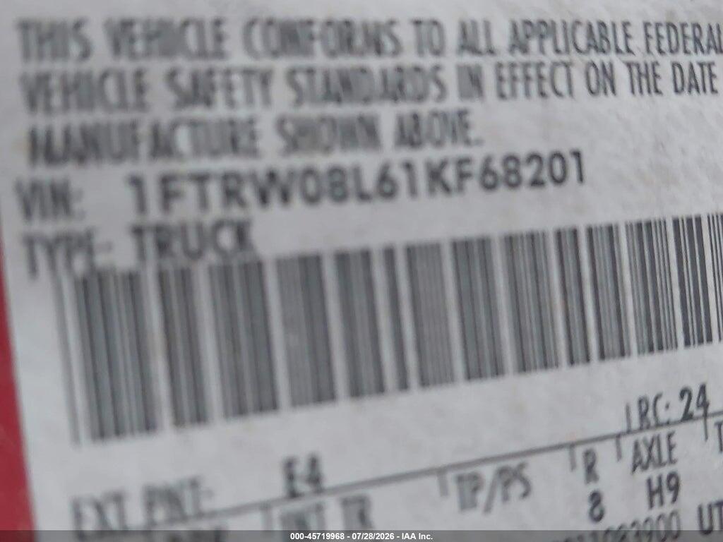 1FTRW08L61KF68201 2001 FORD F-150 photo no. 9