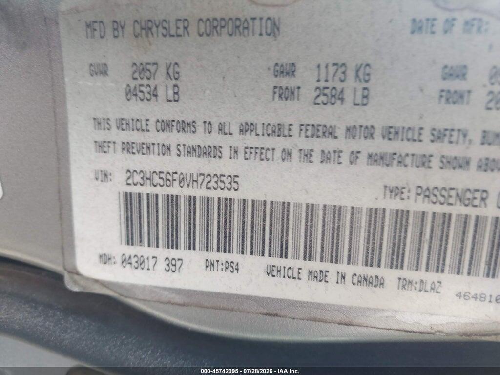 2C3HC56F0VH723535 1997 CHRYSLER LHS photo no. 9