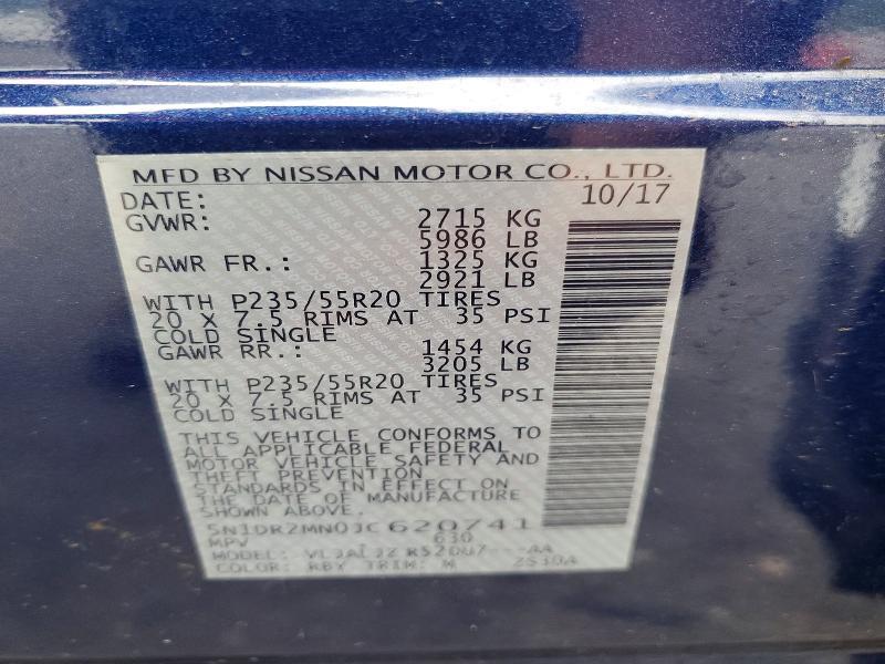 2018 NISSAN PATHFINDER PLATINUM — Фото 13 из 13