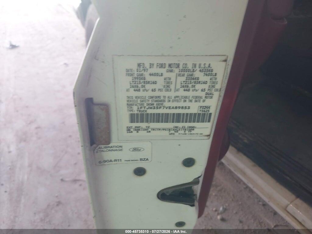 1FTJW35F7VEA89853 1997 FORD F-350 photo no. 9