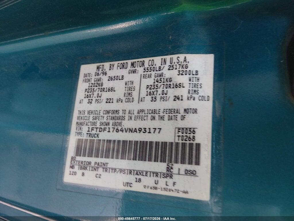 1FTDF1764VNA93177 1997 FORD F-150 photo no. 9