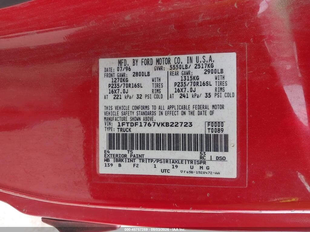 1FTDF1767VKB22723 1997 FORD F-150 STANDARD photo no. 9
