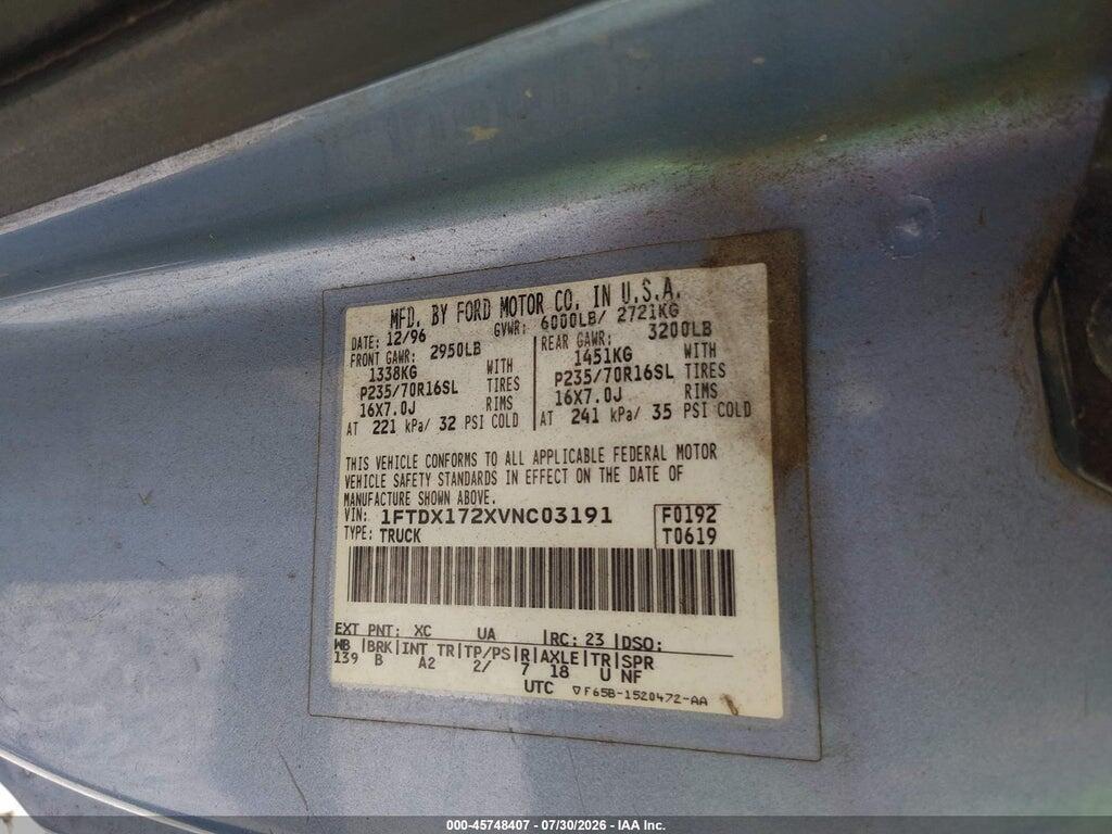 1FTDX172XVNC03191 1997 FORD F-150 STANDARD photo no. 9