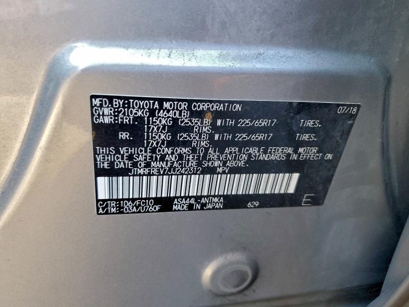 2018 TOYOTA RAV4 XLE — Фото 13 из 13