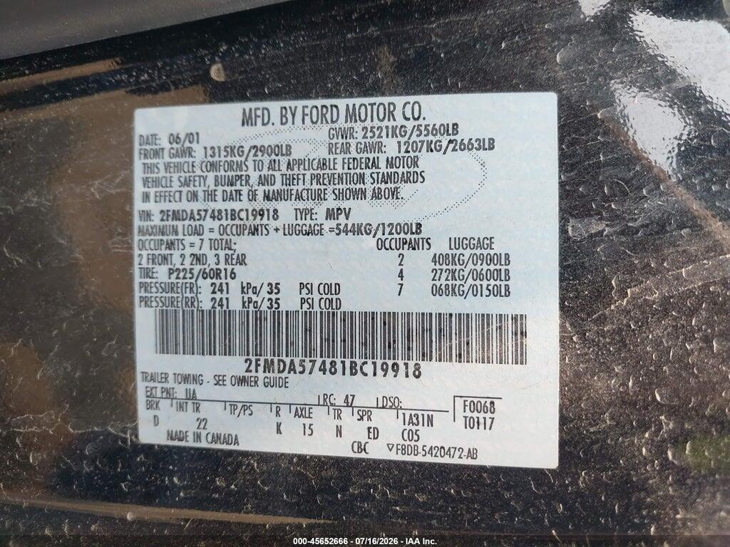 2FMDA57481BC19918 2001 FORD WINDSTAR photo no. 9