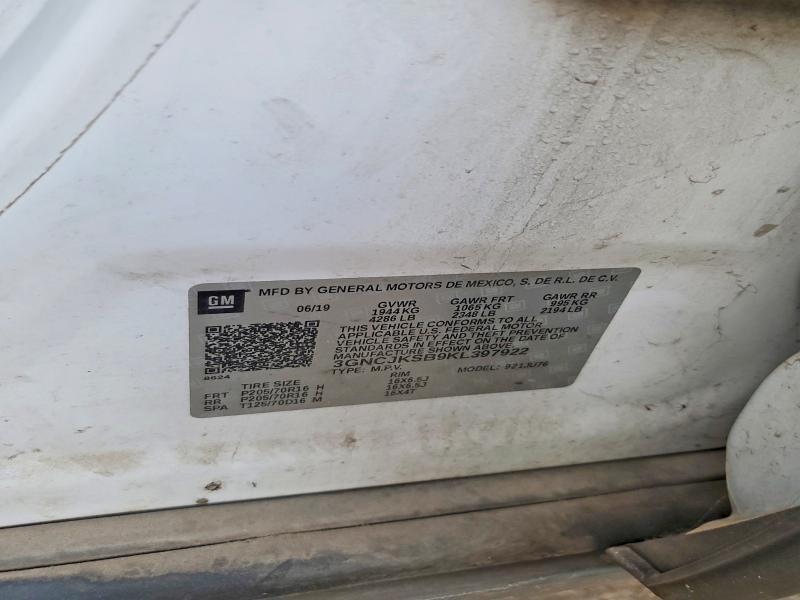 3GNCJKSB9KL397922 2019 CHEVROLET TRAX photo no. 12
