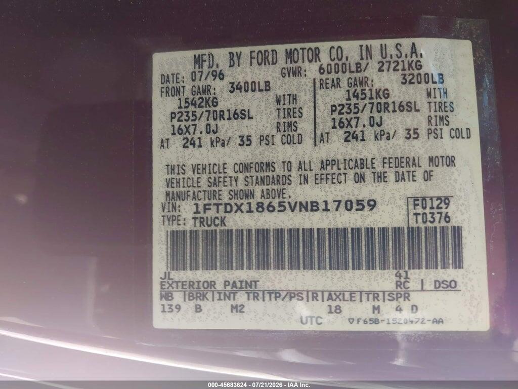 1FTDX1865VNB17059 1997 FORD F-150 photo no. 9