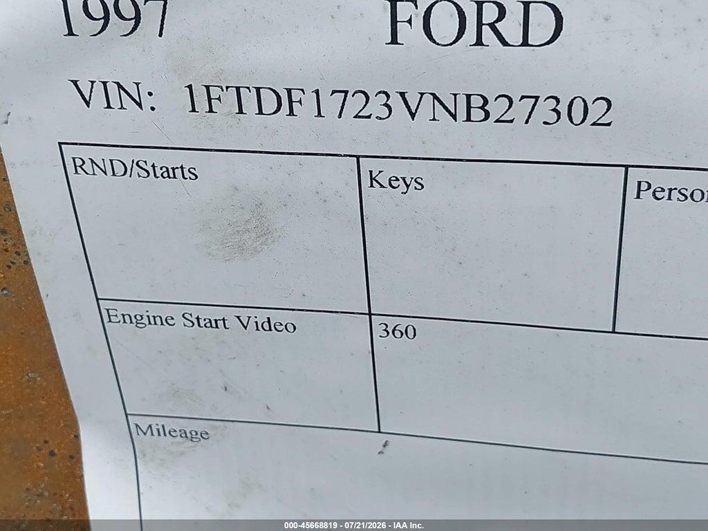 1FTDF1723VNB27302 1997 FORD F-150 STANDARD photo no. 9