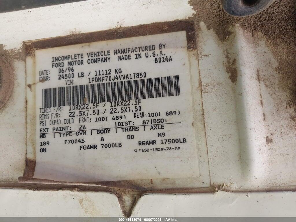 1FDNF70J4VVA17850 1997 FORD F700 photo no. 8