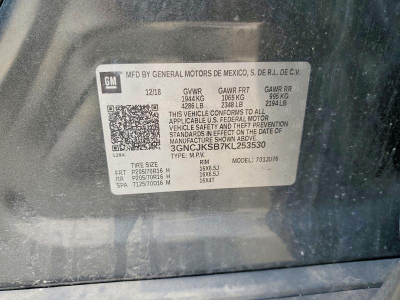3GNCJKSB7KL253530 2019 CHEVROLET TRAX photo no. 12