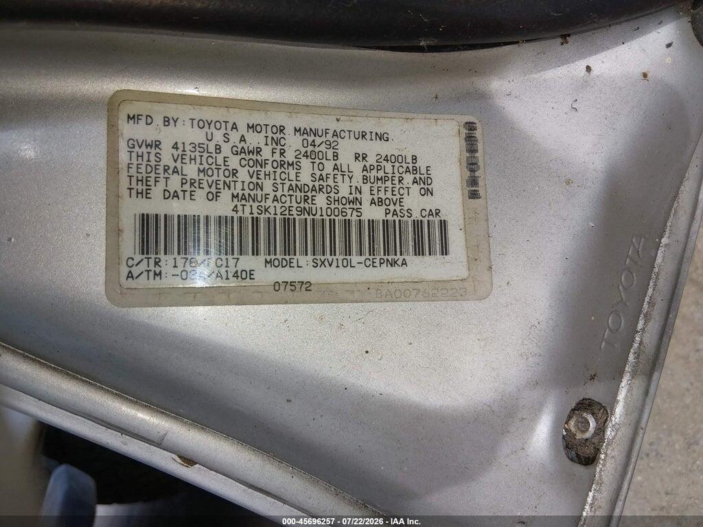 4T1SK12E9NU100675 1992 TOYOTA CAMRY photo no. 9