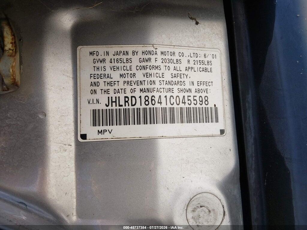 JHLRD18641C045598 2001 HONDA CR-V photo no. 9