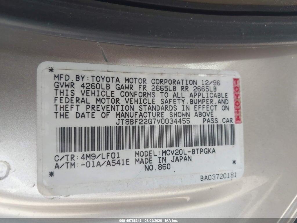 JT8BF22G7V0034455 1997 LEXUS ES 300 photo no. 9