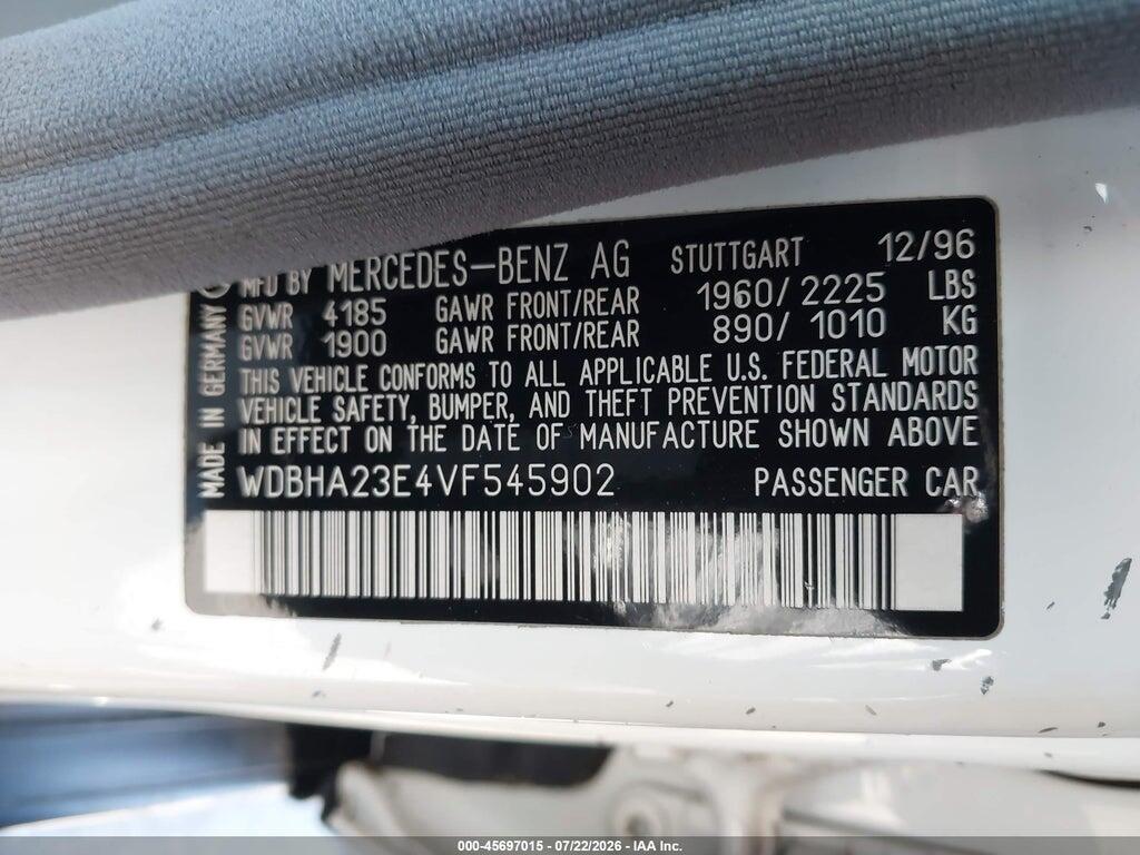 WDBHA23E4VF545902 1997 MERCEDES-BENZ C 230 photo no. 9
