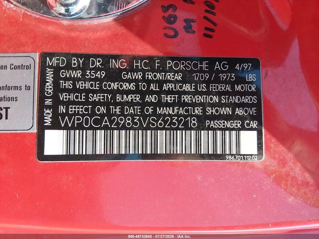 WP0CA2983VS623218 1997 PORSCHE BOXSTER photo no. 9