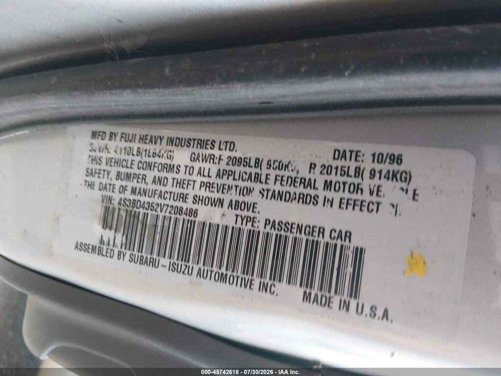 4S3BD4352V7208486 1997 SUBARU LEGACY photo no. 9