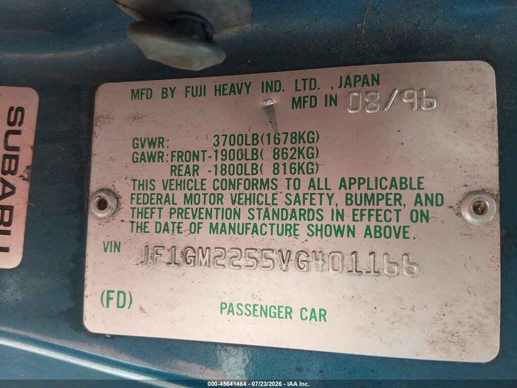 JF1GM2255VG401166 1997 SUBARU IMPREZA photo no. 9
