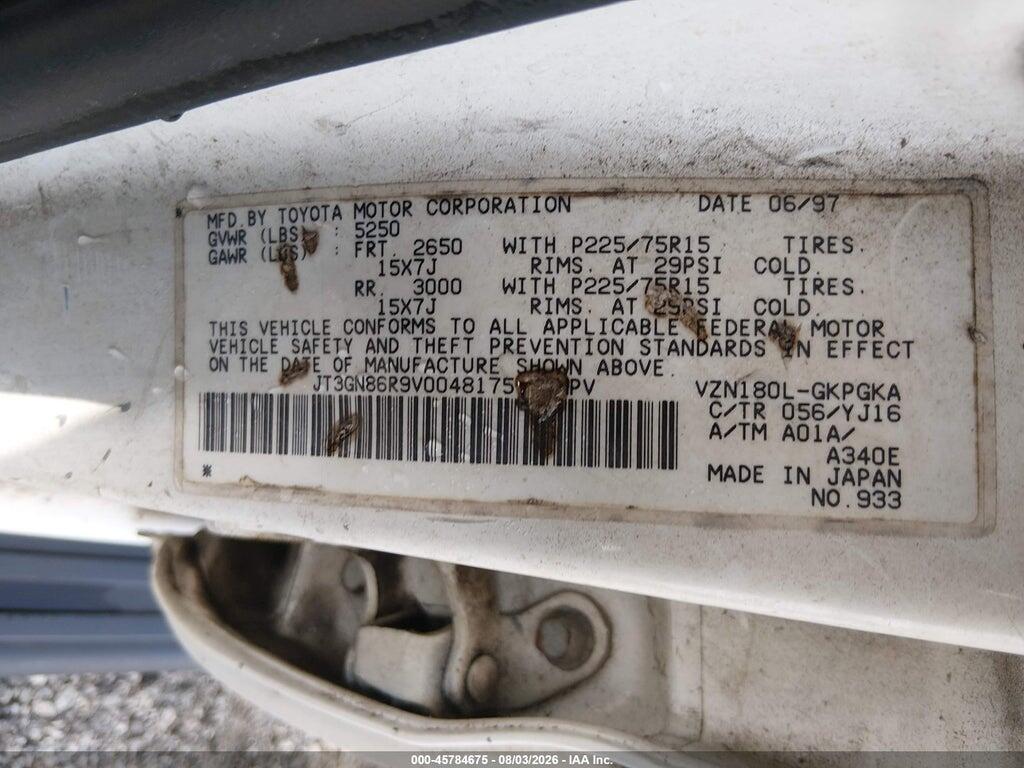 JT3GN86R9V0048175 1997 TOYOTA 4RUNNER photo no. 9