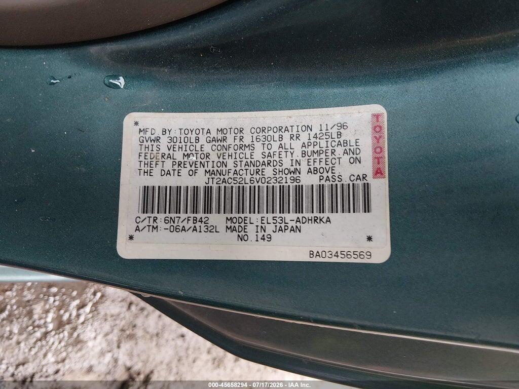 JT2AC52L6V0232196 1997 TOYOTA TERCEL photo no. 9