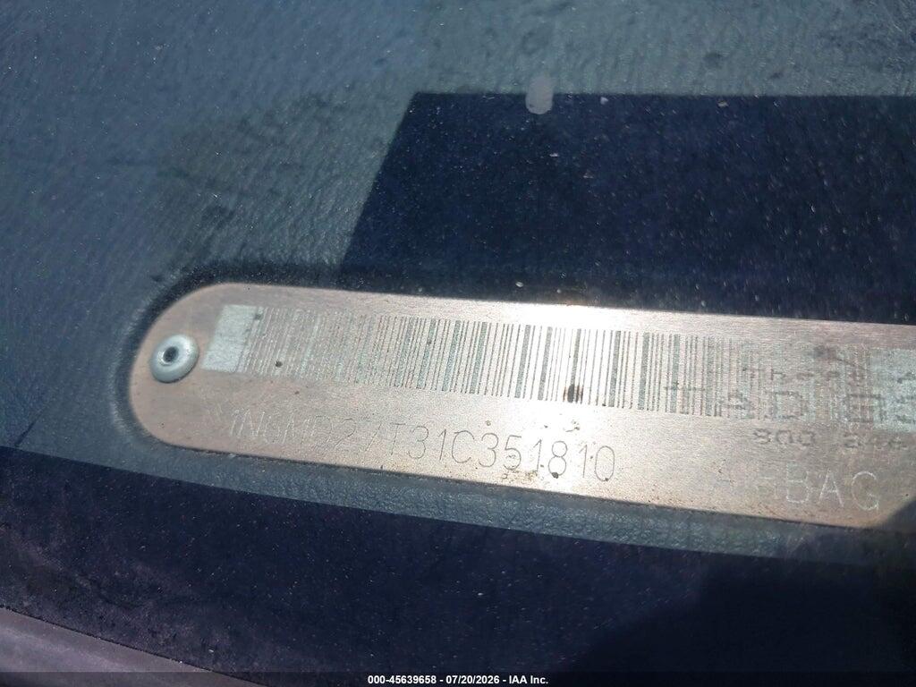1N6MD27T31C351810 2001 NISSAN FRONTIER photo no. 9
