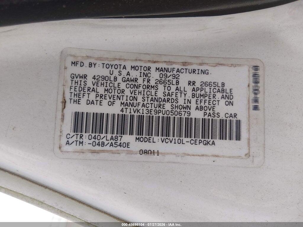 4T1VK13E9PU050679 1993 TOYOTA CAMRY photo no. 9