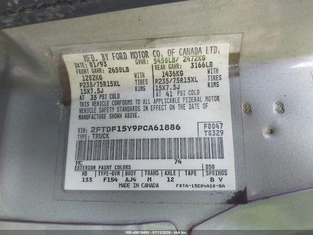 2FTDF15Y9PCA61886 1993 FORD F150 photo no. 9