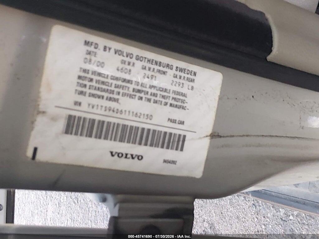 YV1TS94D611162150 2001 VOLVO S80 photo no. 9