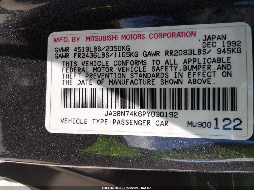 JA3BN74K6PY030192 1993 MITSUBISHI 3000 GT photo no. 9