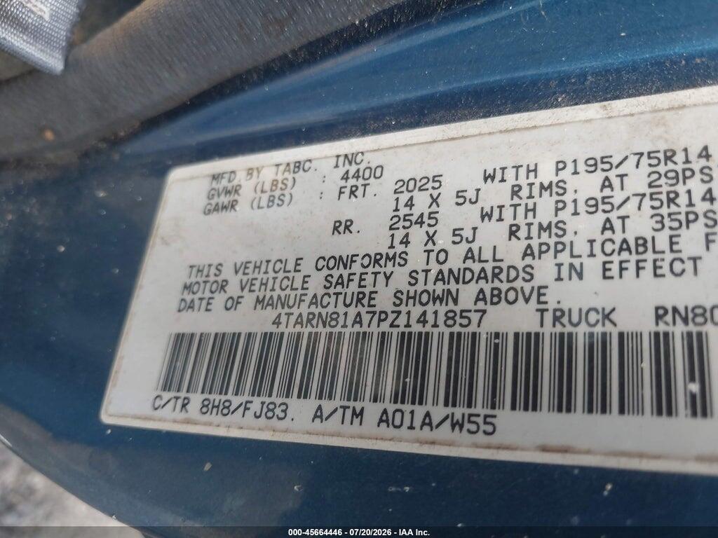 4TARN81A7PZ141857 1993 TOYOTA PICKUP photo no. 9