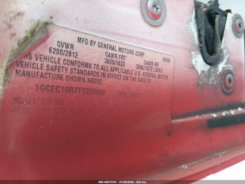 1GCEC19R7TE229660 1996 CHEVROLET GMT-400 photo no. 9
