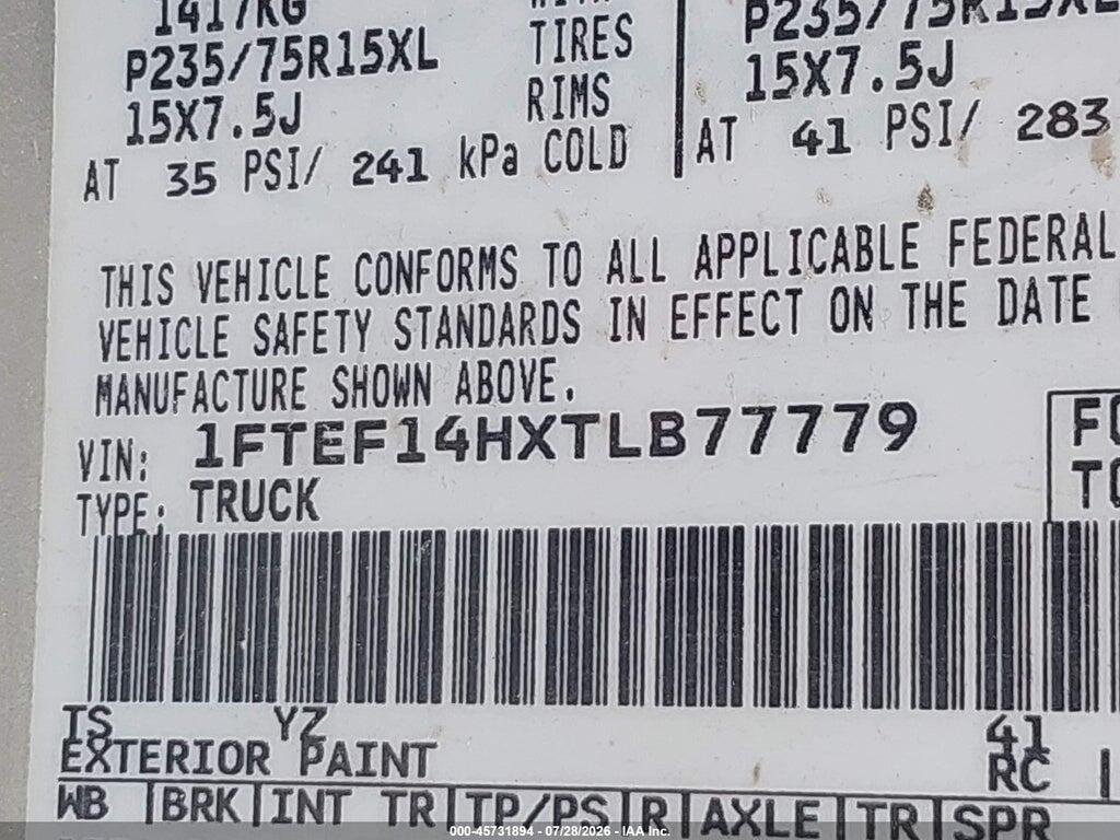 1FTEF14HXTLB77779 1996 FORD F150 photo no. 9