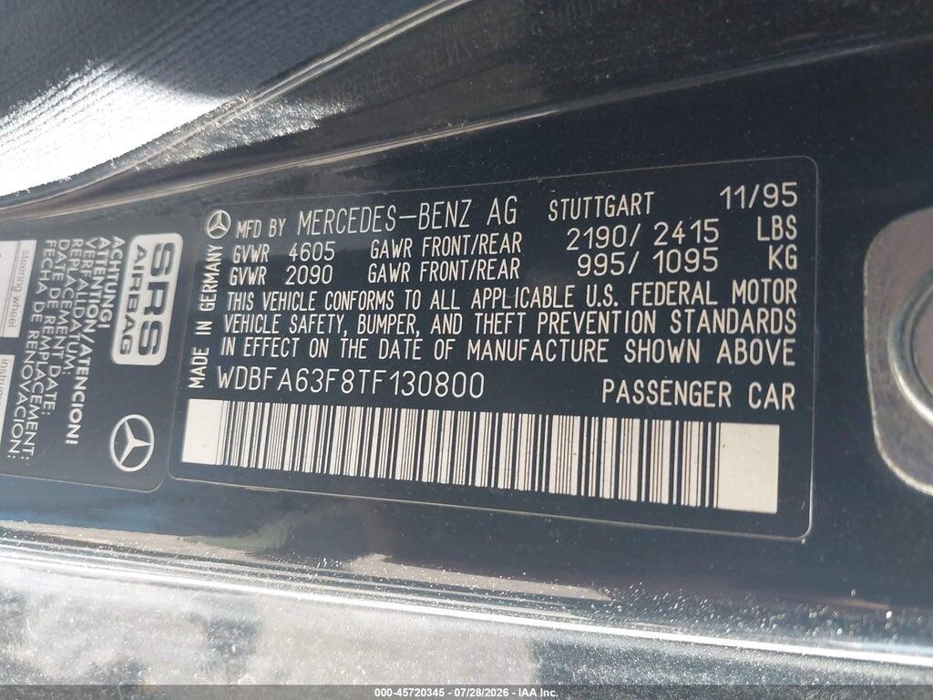 WDBFA63F8TF130800 1996 MERCEDES-BENZ SL photo no. 9