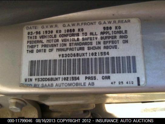 YS3CD68UXT1021554 1996 SAAB 9000 photo no. 9