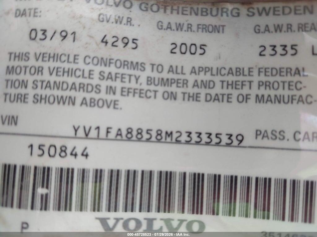 YV1FA8858M2333539 1991 VOLVO 740 photo no. 9