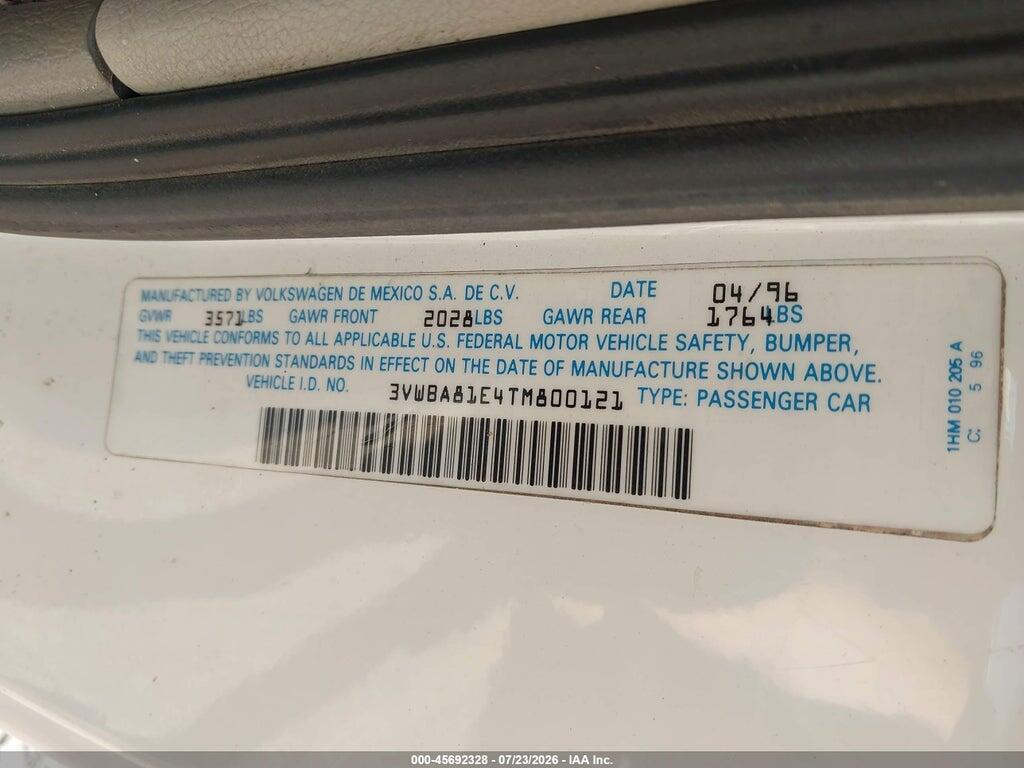 3VWBA81E4TM800121 1996 VOLKSWAGEN CABRIO photo no. 9