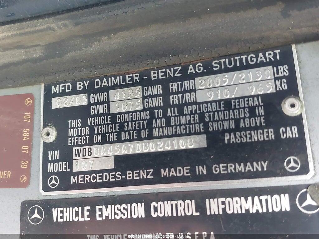 WDBBA45A7DB024108 1983 MERCEDES-BENZ 380 photo no. 9