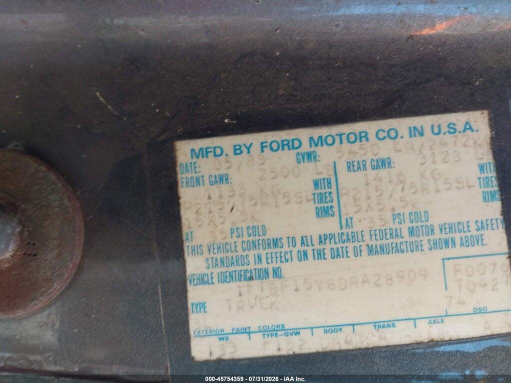 1FTDF15Y8DRA28909 1983 FORD F150 photo no. 9